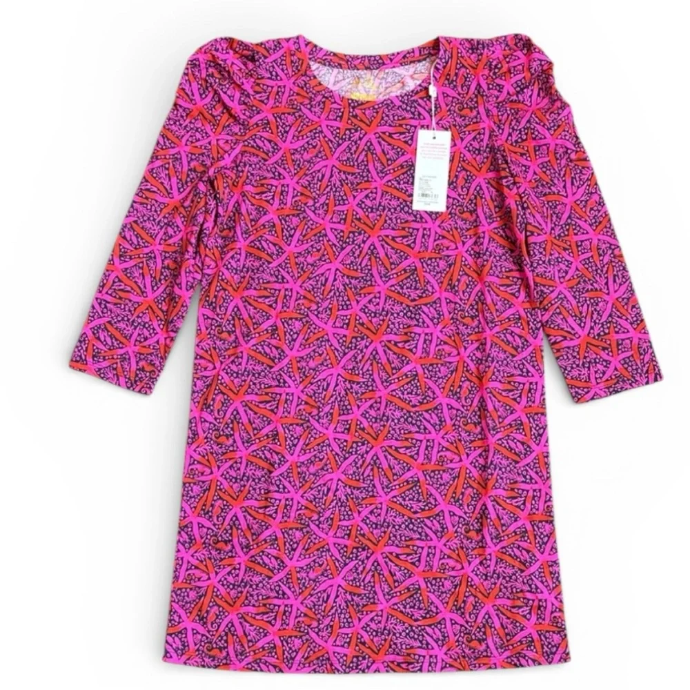 Lilly Pulitzer Mini Steffie Dress Girls XL (12/14) Passion Fruit Pink Star NWT